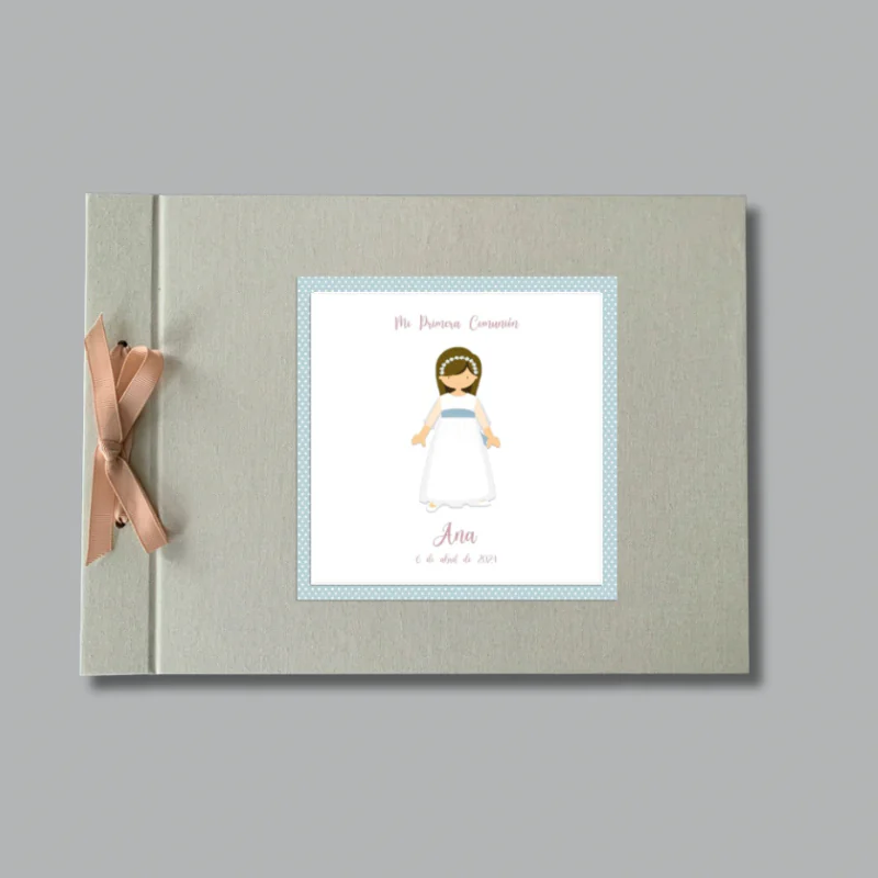 LIBRO DE FIRMAS DE PRIMERA COMUNIÓN DE TELA PERSONALIZADO (NIÑA)