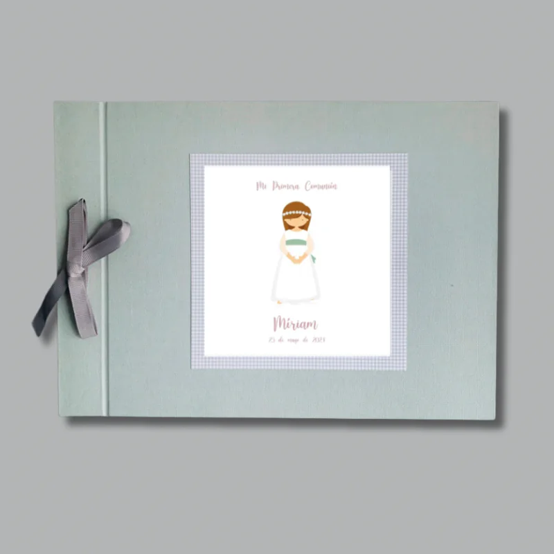 LIBRO DE FIRMAS DE PRIMERA COMUNIÓN DE TELA PERSONALIZADO (NIÑA)